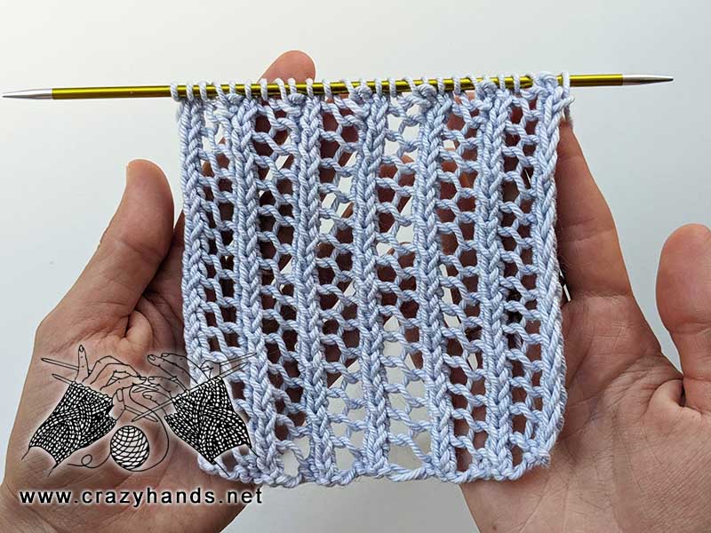 Free Knit Mesh Lace Stitch Pattern · Crazy Hands