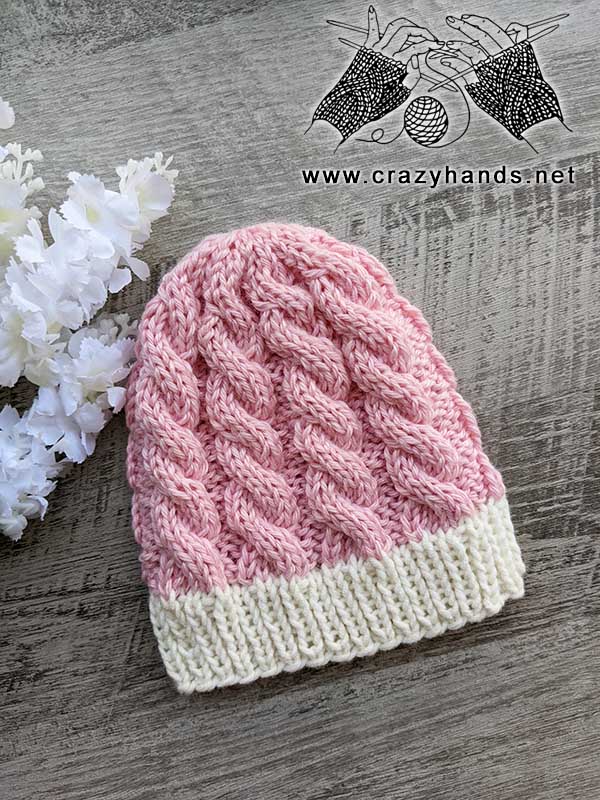 marshmallow cable knit beanie for newborns