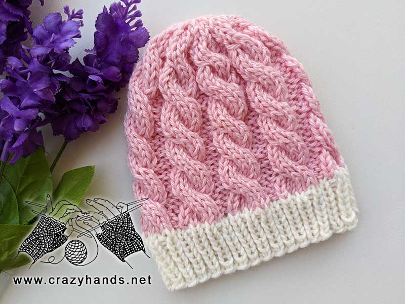 newborn baby cable knit beanie