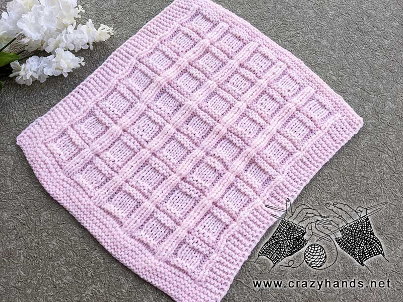 knit chessboard baby blanket for total beginners