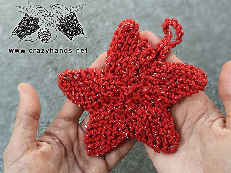 knit flat five-point star pattern