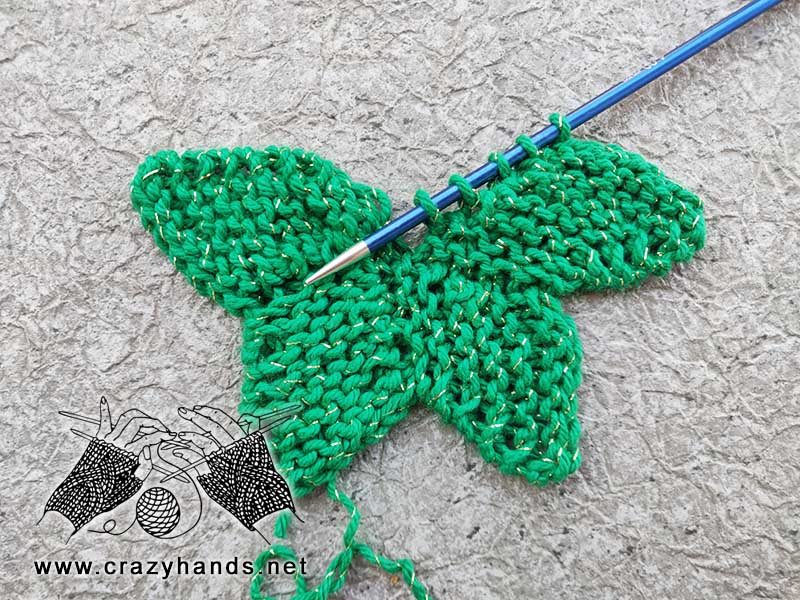 knitting a point of the star