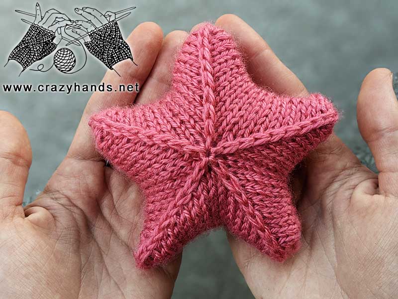 knit five point 3D star pattern