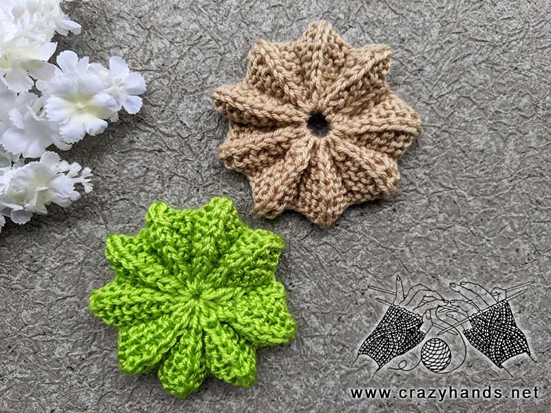 knit wide round flower pattern