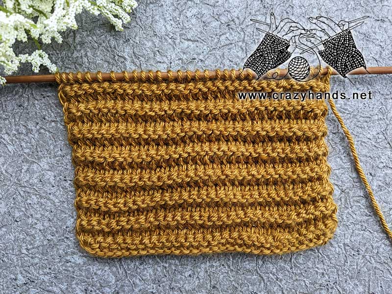 knit horizontal rib stitch pattern