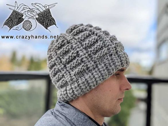 Free Chunky Knit Men's Slouchy Hat Pattern · Crazy Hands