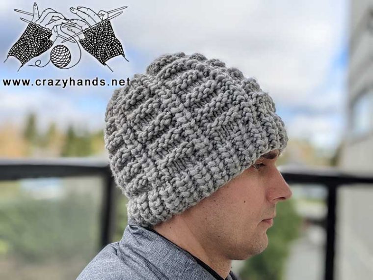 Free Chunky Knit Men's Slouchy Hat Pattern · Crazy Hands