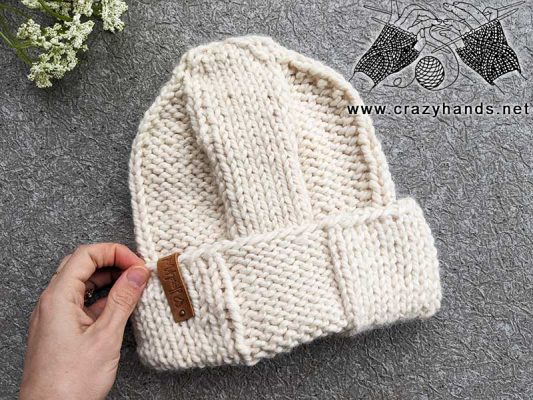 Free Knit Wool Ease Thick & Quick Hat Pattern · Crazy Hands