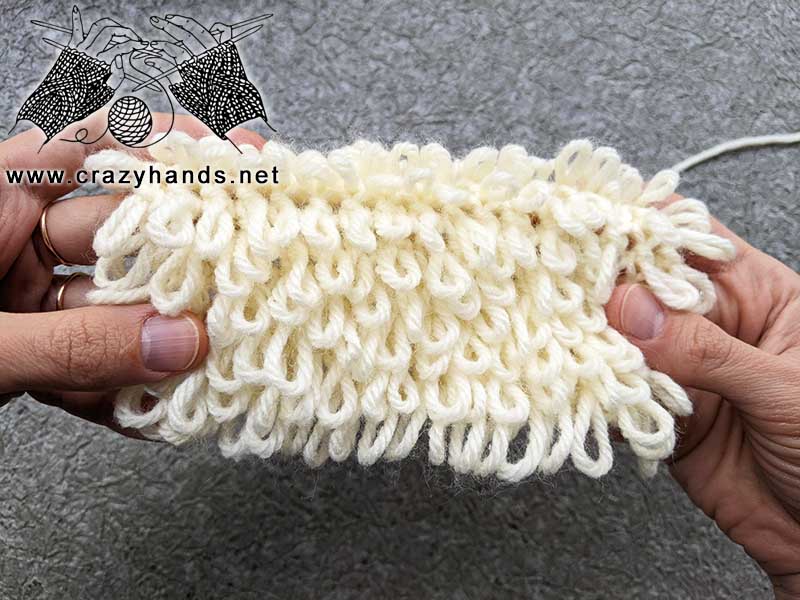 knit loopy stitch - folded view