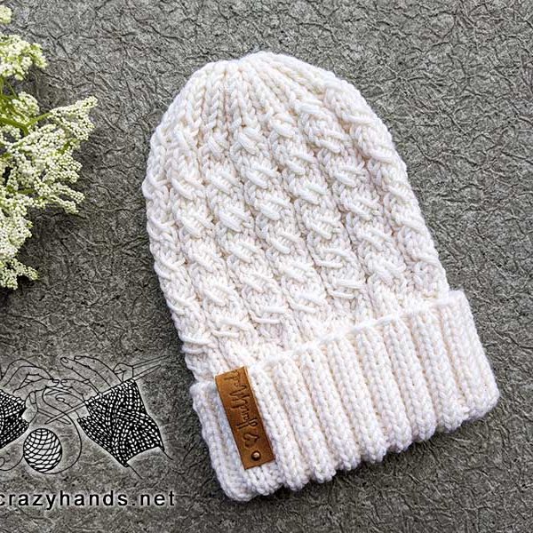 knit lunar cable hat pattern