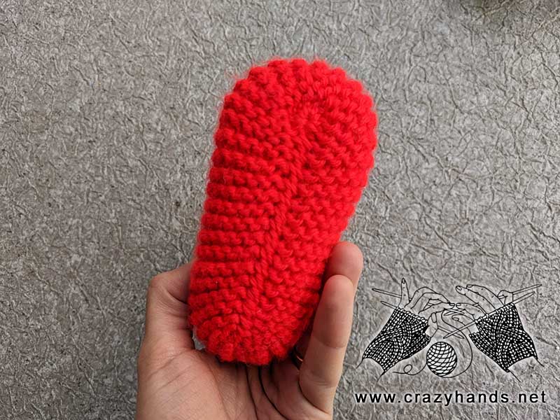 sole view of the knit baby booty