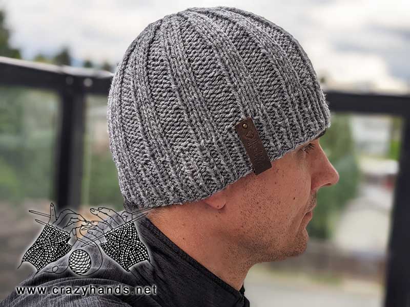 classic winter knit hat on a male model