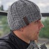 classic winter knit hat for men - right side view