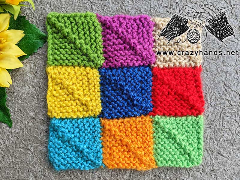 knit patchwork square blanket pattern