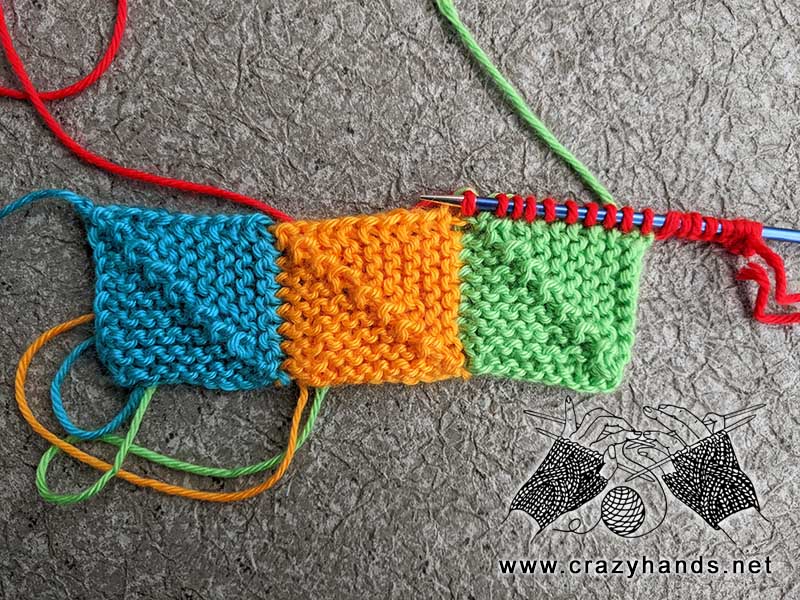 knit patchwork square 1 - line 2