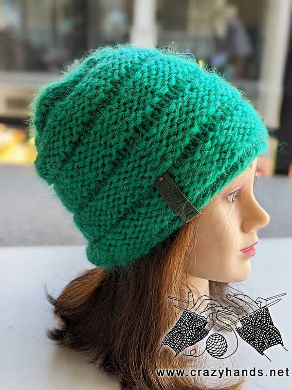 knit reversible chunky hat for women