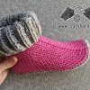 one flat knit sock with folded cuff - close-up view