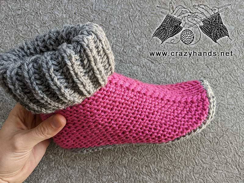 one flat knit sock with folded cuff - close-up view