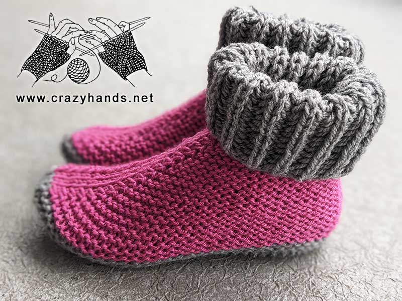 flat knit socks with folded cuff pattern