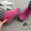 flat knit socks with folded cuff - side view