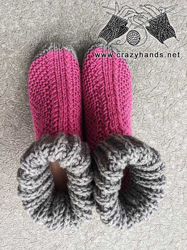 flat knit socks with folded cuff - top view