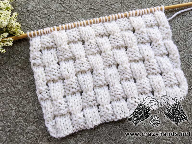 lace basketweave stitch knitting pattern