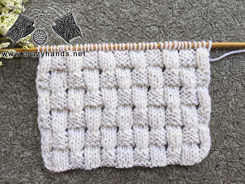 knit lace basketweave stitch