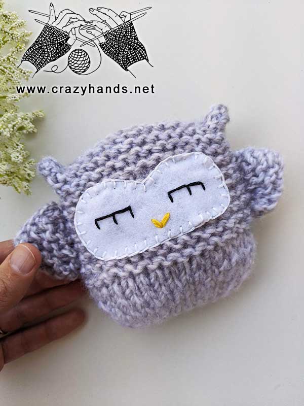 knit stuffed owl toy