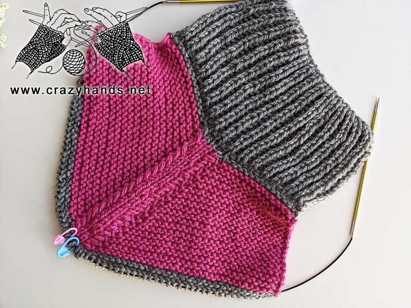 non-sewed flat knit sock with folded cuff