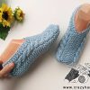 flat knit cable slippers pattern