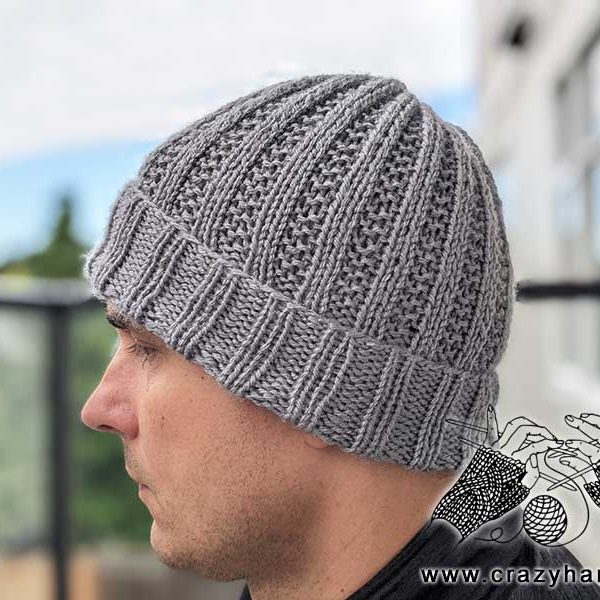 knit ribbed hat for men