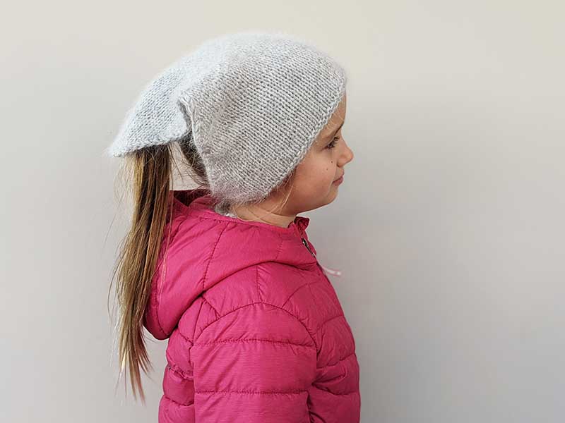 knit warm bandana kerchief on a child girl