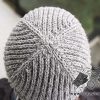 crown's look of a men's knit beanie with a fixed double brim