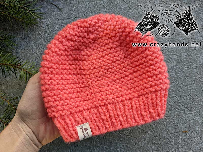 knit newborn baby beanie pattern - variant 3