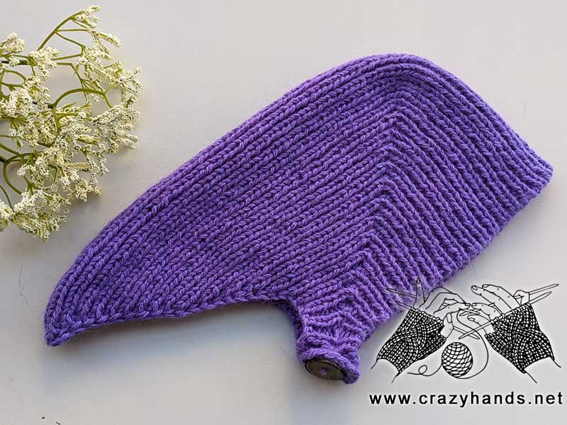 knit winter bandana kerchief on a flat surface - full item side view