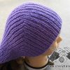 knit winter bandana kerchief on a mannequin's head - top right side view