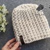 knit flat super bulky hat on a flat surface