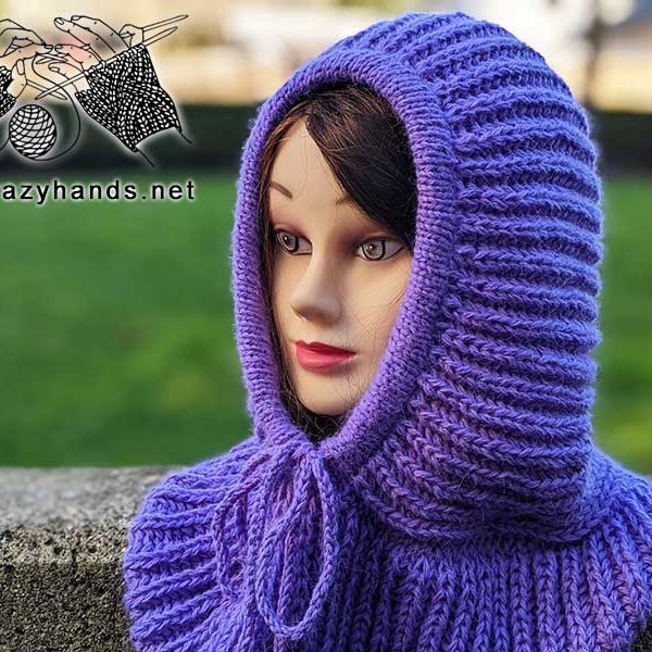 knit ribbed hooded cowl pattern