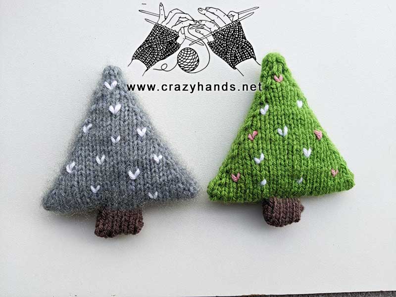 knit Christmas tree ornament pattern