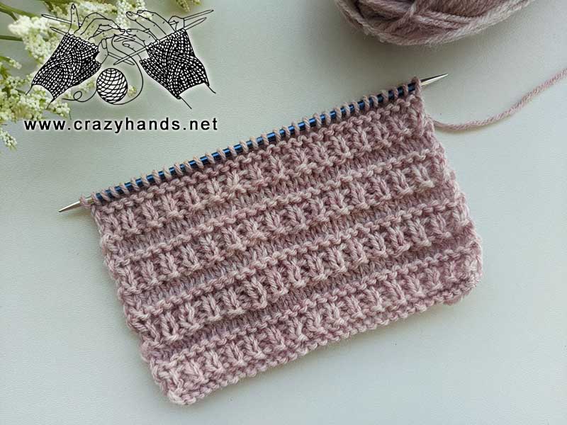 textured combo knit stitch motif