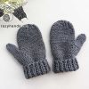knit toddler mittens with a folded ribbing