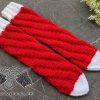 knit no-heel Christmas-style spiral socks