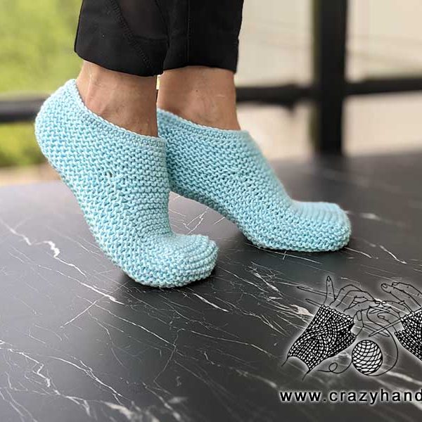knit cozy house slippers - right side view