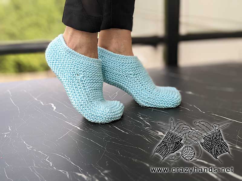 knit cozy house slippers - right side view