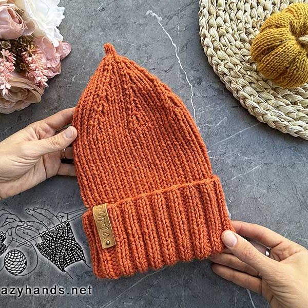 knit orange pumpkin hat pattern