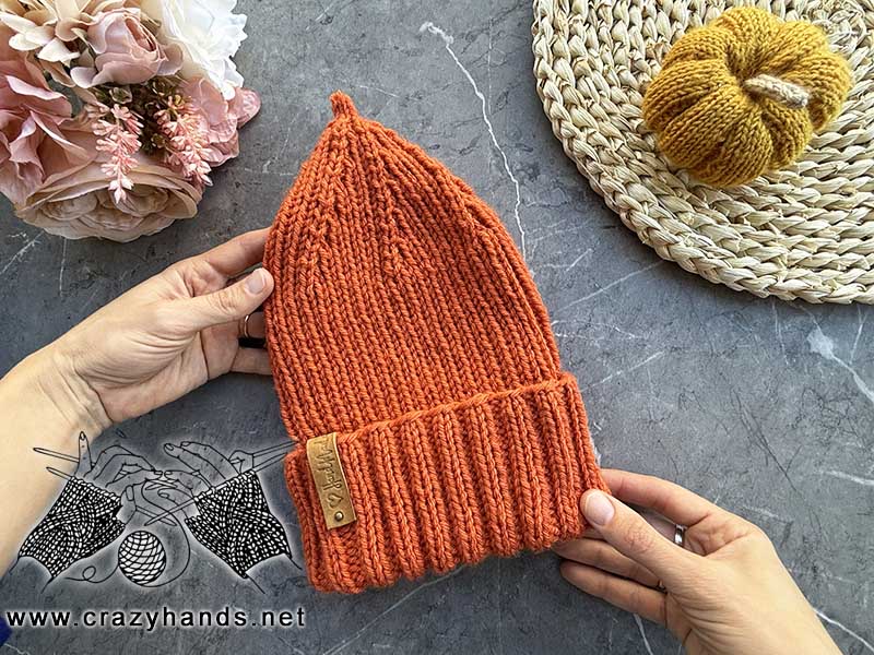 knit orange pumpkin hat pattern