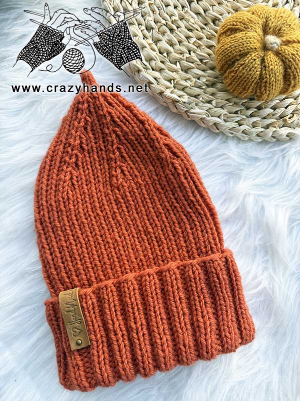 orange pumpkin knit hat